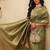 Olive woven art silk traditional saree with blouse piece