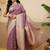 Lavender woven art silk traditional saree with blouse piece
