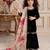 black heavy viscose velvet with heavy embroidery sequence work - designer party wear