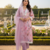 Schiffli Printed suit with crochet lace detailing comes with Kota Doria Dupatta and Cotton Palazzos Set of 3