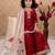 maroon fendi silk with heavy embroidery sequence work - designer party wear