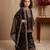 black pure gmy silk salwar suit set with heavy embroidery 3 mm sequence & coding dori work - designer party wear