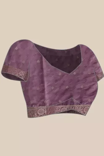Purple woven art silk traditional saree with blouse piece