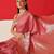 Pink woven art silk traditional saree with blouse piece