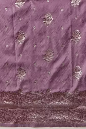 Purple woven art silk traditional saree with blouse piece
