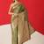 Olive woven art silk traditional saree with blouse piece