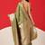 Olive woven art silk traditional saree with blouse piece