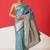 Teal woven art silk traditional saree with blouse piece