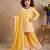 yellow heavy fox georgette salwar suit set with embroidery chain work with diamond hand work - designer party wear