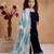 black heavy viscose velvet salwar suit set with heavy embroidery sequence work - designer party wear