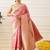 Pink woven art silk traditional saree with blouse piece