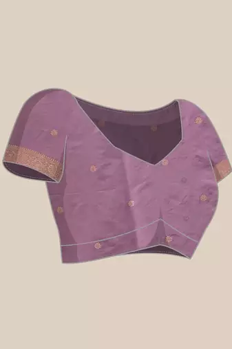 Lavender woven art silk traditional saree with blouse piece