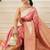 Pink woven art silk traditional saree with blouse piece