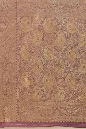 Lavender woven art silk traditional saree with blouse piece