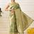 Olive woven art silk traditional saree with blouse piece