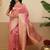 Pink woven art silk traditional saree with blouse piece