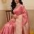 Pink woven art silk traditional saree with blouse piece