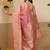 Pink woven art silk traditional saree with blouse piece