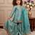 sky blue fendi silk with heavy embroidery sequence work - designer party wear