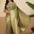 Olive woven art silk traditional saree with blouse piece