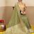 Olive woven art silk traditional saree with blouse piece