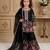 black heavy chinon silk salwar suit set with embroidery sequence work - designer party wear