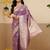 Lavender woven art silk traditional saree with blouse piece