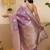 Lavender woven art silk traditional saree with blouse piece