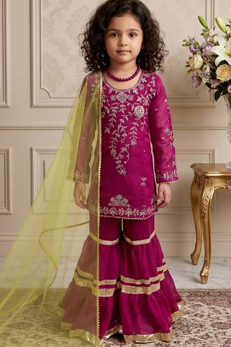 purple heavy fox georgette with embroidery sequence work - designer party wear