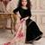 black heavy viscose velvet with heavy embroidery sequence work - designer party wear