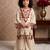 cream pure khadi cottan ethnic wear set with embroidery sequence work with real mirror work - designer party wear