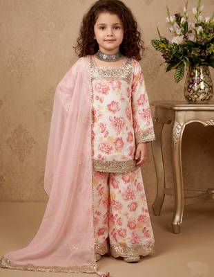 multi heavy chinon salwar suit set with embroidery sequnece work with digital print work - designer party wear 1