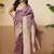 Purple woven art silk traditional saree with blouse piece