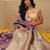 Purple woven art silk traditional saree with blouse piece