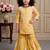 yellow heavy rayon cotton ethnic wear set with embroidery work - designer party wear