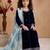 black heavy viscose velvet salwar suit set with heavy embroidery sequence work - designer party wear