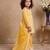 yellow heavy fox georgette salwar suit set with embroidery chain work with diamond hand work - designer party wear