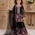 black heavy chinon silk salwar suit set with embroidery sequence work - designer party wear