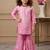 pink heavy rayon cotton ethnic wear set with embroidery work - designer party wear