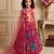pink pure heavy natural crep with n print embroidery work with real mirror hand work - designer party wear