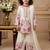 off white heavy chinon silk salwar suit set with embroidery sequence work - designer party wear