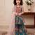 Teal green heavy fox georgette salwar suit set with embroidery sequence work with digital printed - designer party wear