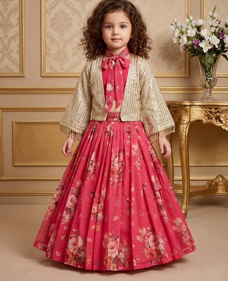 pink heavy fox georgette ethnic wear set with embroidery 5mm siqwans work with heavy lace - designer party wear