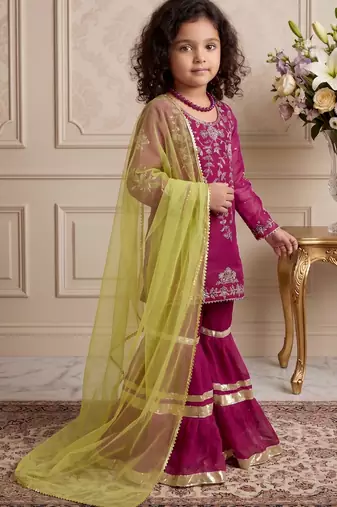 purple heavy fox georgette with embroidery sequence work - designer party wear