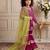 purple heavy fox georgette with embroidery sequence work - designer party wear