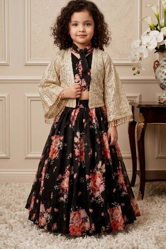 black heavy fox georgette ethnic wear set with embroidery 5mm siqwans work with heavy lace - designer party wear