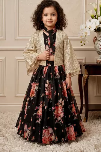 black heavy fox georgette ethnic wear set with embroidery 5mm siqwans work with heavy lace - designer party wear