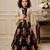 black heavy fox georgette ethnic wear set with embroidery 5mm siqwans work with heavy lace - designer party wear