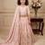 light pink pure heavy natural crep with embroidery sequence work with heavy lace  - designer party wear