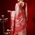 Off white printed art silk ethnic saree with blouse piece